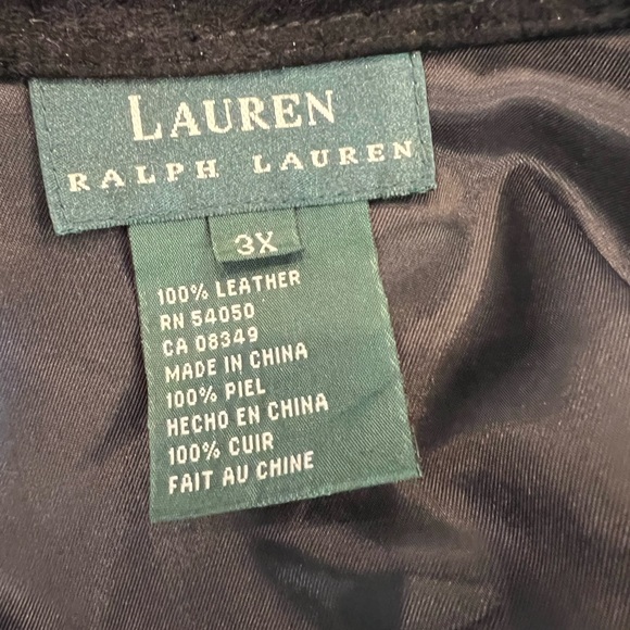 Vintage Ralph Lauren Black Leather Suede Jacket / Shirt 3X Plus Size Shacket - Picture 4 of 16